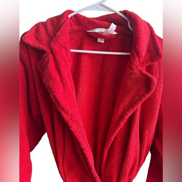 NWT Victoria’s Secret terrycloth bathrobe Sz XS extra small/small red - Picture 3 of 10
